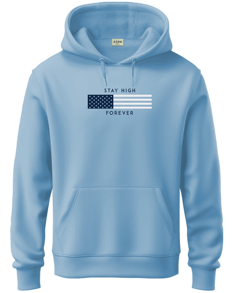 ADRO Men's Flag Graphic Printed Hoodie | 320 GSM 85% Cotton 15% Polyester Fleece | Regular Fit Hoodie | Winter Casual Streetwear
