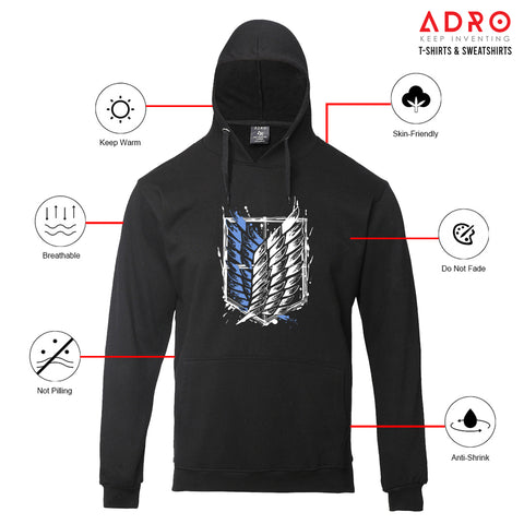 Adro Men’s Graphic Hoodie | Skin Friendly Print | Cozy Fleece Fabric