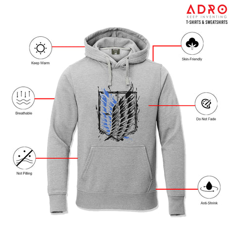 Adro Men’s Graphic Hoodie | Skin Friendly Print | Cozy Fleece Fabric