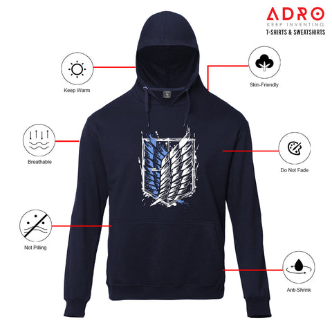 Adro Men’s Graphic Hoodie | Skin Friendly Print | Cozy Fleece Fabric