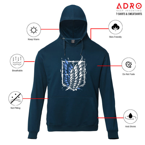 Adro Men’s Graphic Hoodie | Skin Friendly Print | Cozy Fleece Fabric