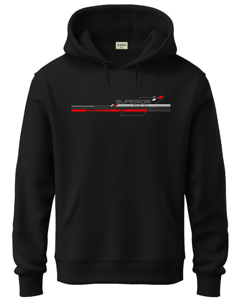 ADRO Men's Racing Graphic Printed Hoodie | 320 GSM 85% Cotton 15% Polyester Fleece | Regular Fit Hoodie | Winter Casual Streetwear