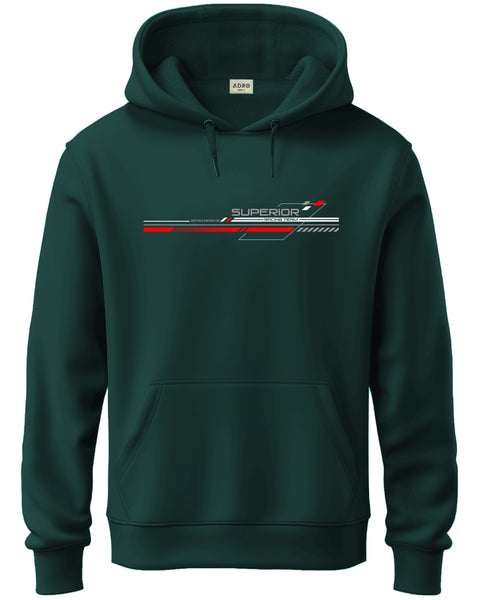 ADRO Men's Racing Graphic Printed Hoodie | 320 GSM 85% Cotton 15% Polyester Fleece | Regular Fit Hoodie | Winter Casual Streetwear