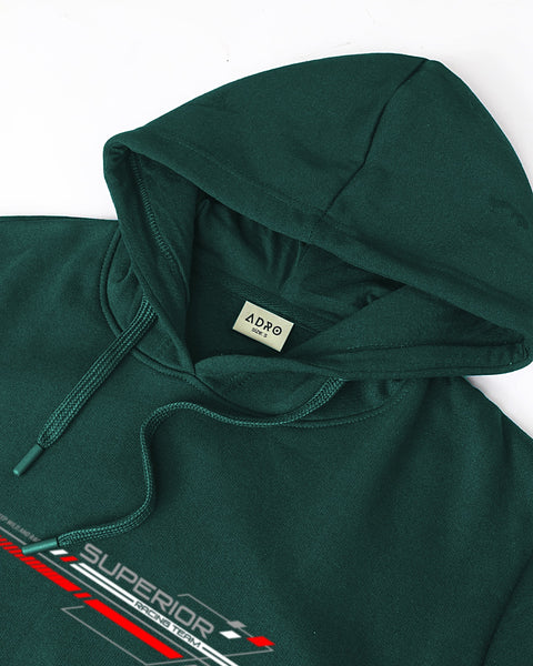 ADRO Men's Racing Graphic Printed Hoodie | 320 GSM 85% Cotton 15% Polyester Fleece | Regular Fit Hoodie | Winter Casual Streetwear