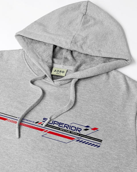 ADRO Men's Racing Graphic Printed Hoodie | 320 GSM 85% Cotton 15% Polyester Fleece | Regular Fit Hoodie | Winter Casual Streetwear