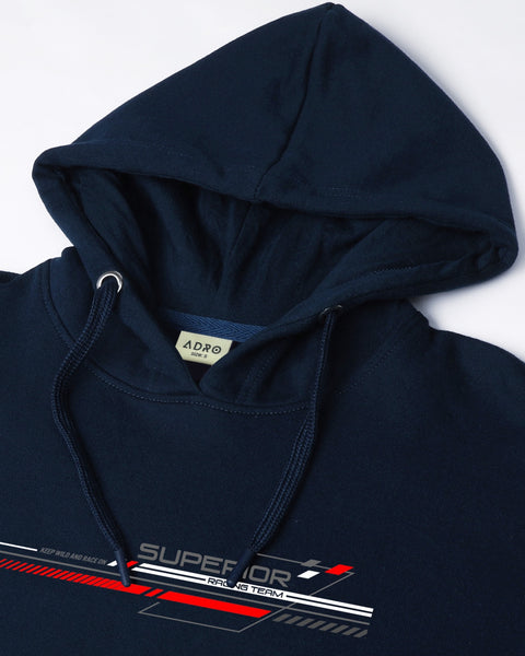 ADRO Men's Racing Graphic Printed Hoodie | 320 GSM 85% Cotton 15% Polyester Fleece | Regular Fit Hoodie | Winter Casual Streetwear