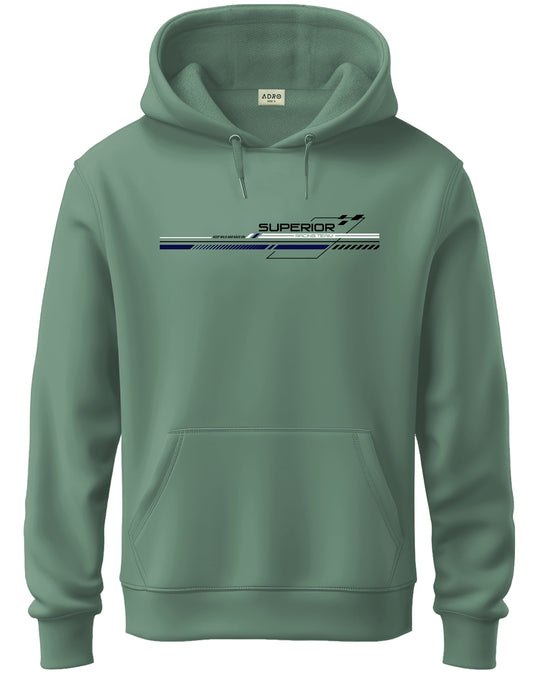 ADRO Men's Racing Graphic Printed Hoodie | 320 GSM 85% Cotton 15% Polyester Fleece | Regular Fit Hoodie | Winter Casual Streetwear