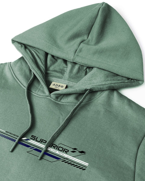 ADRO Men's Racing Graphic Printed Hoodie | 320 GSM 85% Cotton 15% Polyester Fleece | Regular Fit Hoodie | Winter Casual Streetwear