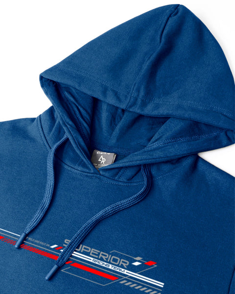 ADRO Men's Racing Graphic Printed Hoodie | 320 GSM 85% Cotton 15% Polyester Fleece | Regular Fit Hoodie | Winter Casual Streetwear