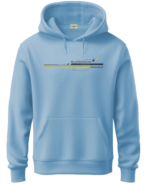 ADRO Men's Racing Graphic Printed Hoodie | 320 GSM 85% Cotton 15% Polyester Fleece | Regular Fit Hoodie | Winter Casual Streetwear