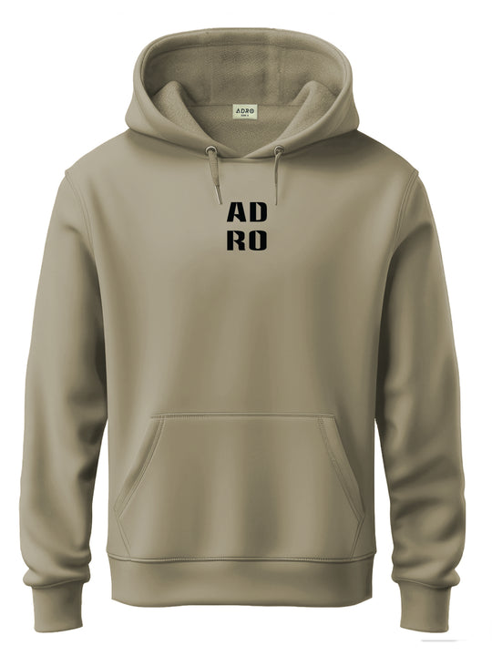 ADRO Men's ADRO Minimal Typography Hoodie | 320 GSM 85% Cotton 15% Polyester Fleece | Regular Fit Hoodie | Winter Casual Streetwear
