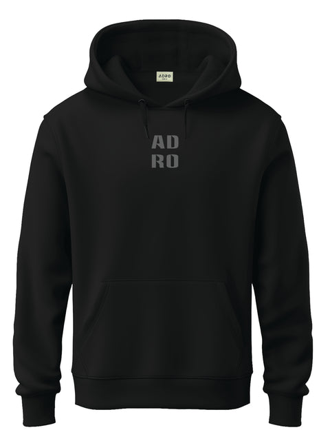 ADRO Men's ADRO Minimal Typography Hoodie | 320 GSM 85% Cotton 15% Polyester Fleece | Regular Fit Hoodie | Winter Casual Streetwear