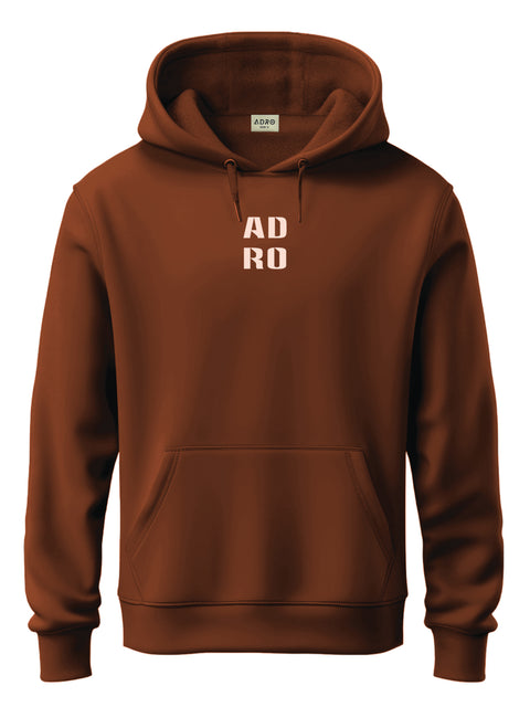 ADRO Men's ADRO Minimal Typography Hoodie | 320 GSM 85% Cotton 15% Polyester Fleece | Regular Fit Hoodie | Winter Casual Streetwear