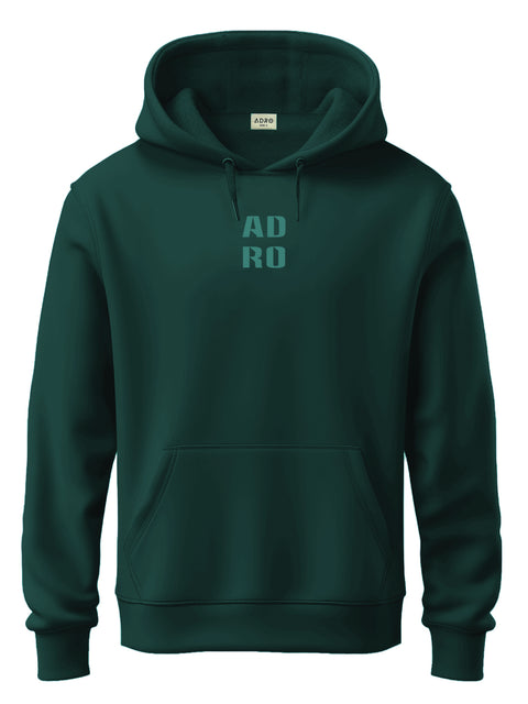 ADRO Men's ADRO Minimal Typography Hoodie | 320 GSM 85% Cotton 15% Polyester Fleece | Regular Fit Hoodie | Winter Casual Streetwear