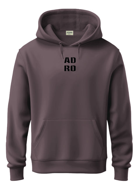 ADRO Men's ADRO Minimal Typography Hoodie | 320 GSM 85% Cotton 15% Polyester Fleece | Regular Fit Hoodie | Winter Casual Streetwear