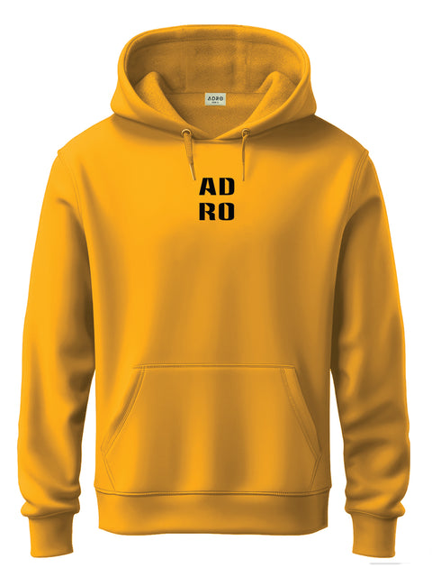 ADRO Men's ADRO Minimal Typography Hoodie | 320 GSM 85% Cotton 15% Polyester Fleece | Regular Fit Hoodie | Winter Casual Streetwear