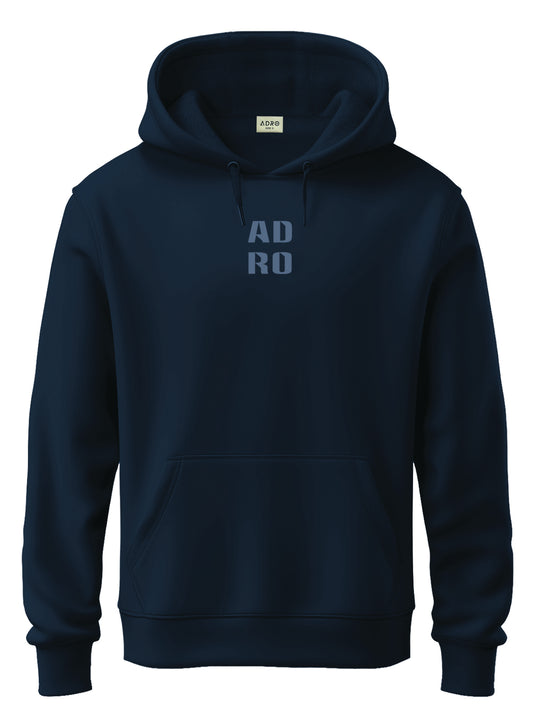 ADRO Men's ADRO Minimal Typography Hoodie | 320 GSM 85% Cotton 15% Polyester Fleece | Regular Fit Hoodie | Winter Casual Streetwear