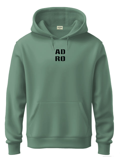 ADRO Men's ADRO Minimal Typography Hoodie | 320 GSM 85% Cotton 15% Polyester Fleece | Regular Fit Hoodie | Winter Casual Streetwear