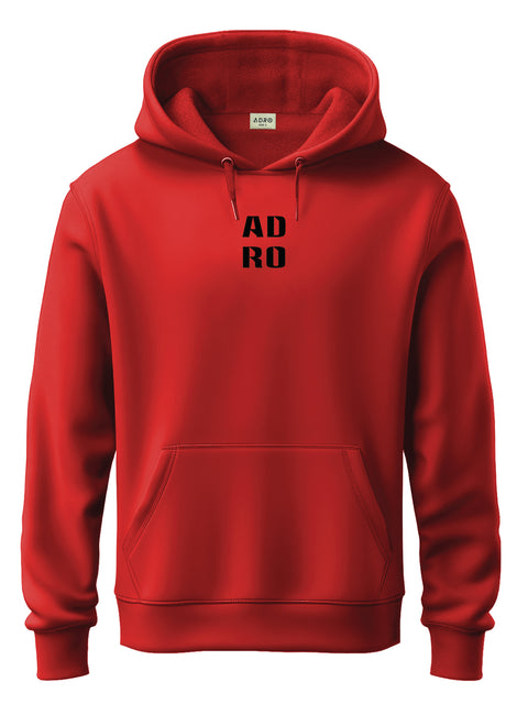 ADRO Men's ADRO Minimal Typography Hoodie | 320 GSM 85% Cotton 15% Polyester Fleece | Regular Fit Hoodie | Winter Casual Streetwear