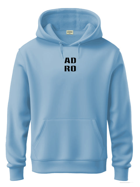 ADRO Men's ADRO Minimal Typography Hoodie | 320 GSM 85% Cotton 15% Polyester Fleece | Regular Fit Hoodie | Winter Casual Streetwear