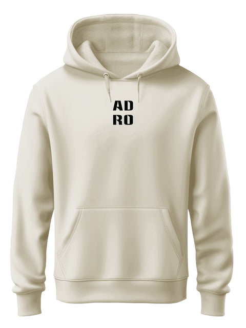 ADRO Men's ADRO Minimal Typography Hoodie | 320 GSM 85% Cotton 15% Polyester Fleece | Regular Fit Hoodie | Winter Casual Streetwear