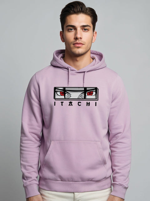 ADRO Men’s  Itachi Uchiha Hoodie | 320 GSM Heavyweight Cotton Poly Fleece Printed Hoodies | Anime-Inspired Naruto Sharingan Eyes Graphic Sweatshirt for Winter & Streetwear