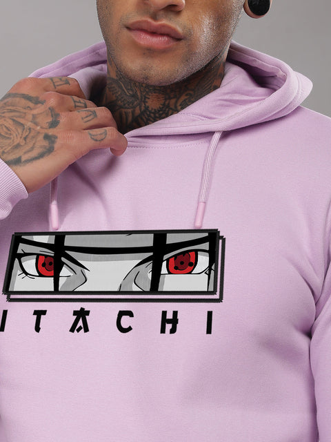 ADRO Men’s  Itachi Uchiha Hoodie | 320 GSM Heavyweight Cotton Poly Fleece Printed Hoodies | Anime-Inspired Naruto Sharingan Eyes Graphic Sweatshirt for Winter & Streetwear