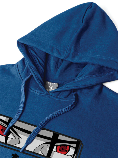 ADRO Men’s  Itachi Uchiha Hoodie | 320 GSM Heavyweight Cotton Poly Fleece Printed Hoodies | Anime-Inspired Naruto Sharingan Eyes Graphic Sweatshirt for Winter & Streetwear