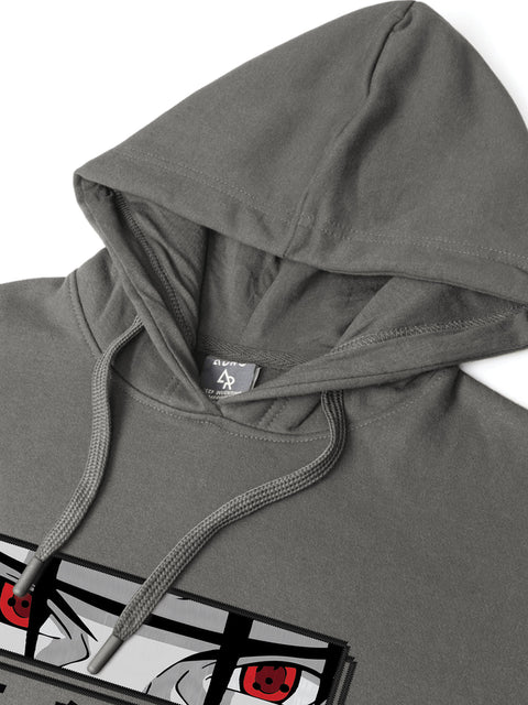 ADRO Men’s  Itachi Uchiha Hoodie | 320 GSM Heavyweight Cotton Poly Fleece Printed Hoodies | Anime-Inspired Naruto Sharingan Eyes Graphic Sweatshirt for Winter & Streetwear