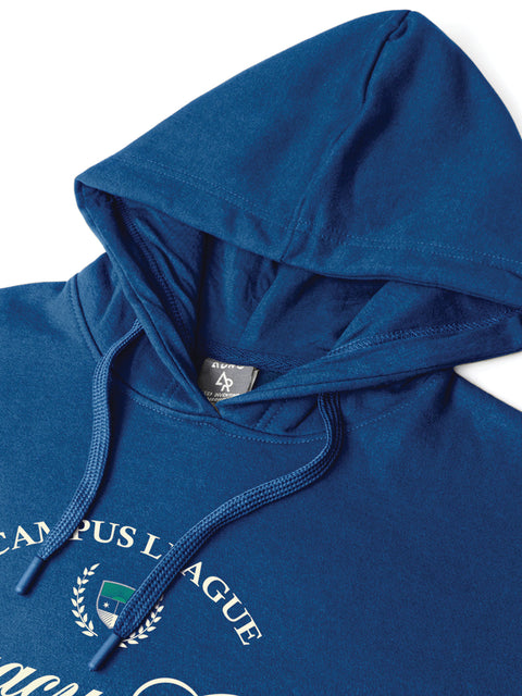 Adro Campus League Legacy Crew Hoodie for Men | 320 GSM Cotton-Poly Fleece | Soft Feel, Skin-Friendly Printed Graphic, Warm Casual Sweatshirt with Kangaroo Pocket & Drawstring Hood