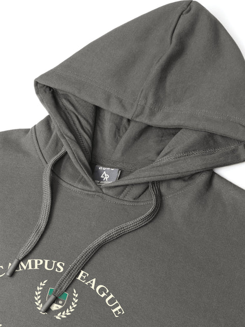 Adro Campus League Legacy Crew Hoodie for Men | 320 GSM Cotton-Poly Fleece | Soft Feel, Skin-Friendly Printed Graphic, Warm Casual Sweatshirt with Kangaroo Pocket & Drawstring Hood