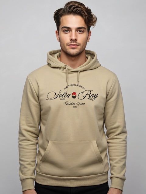 Adro Southern Shores Solea Bay Hoodie for Men | 320 GSM Cotton-Poly Fleece | Soft Feel, Skin-Friendly Printed Graphic, Warm Casual Sweatshirt with Kangaroo Pocket & Drawstring Hood –