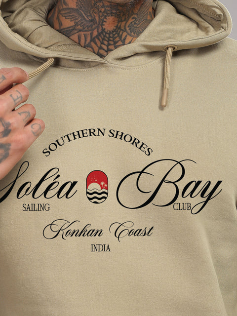 Adro Southern Shores Solea Bay Hoodie for Men | 320 GSM Cotton-Poly Fleece | Soft Feel, Skin-Friendly Printed Graphic, Warm Casual Sweatshirt with Kangaroo Pocket & Drawstring Hood –