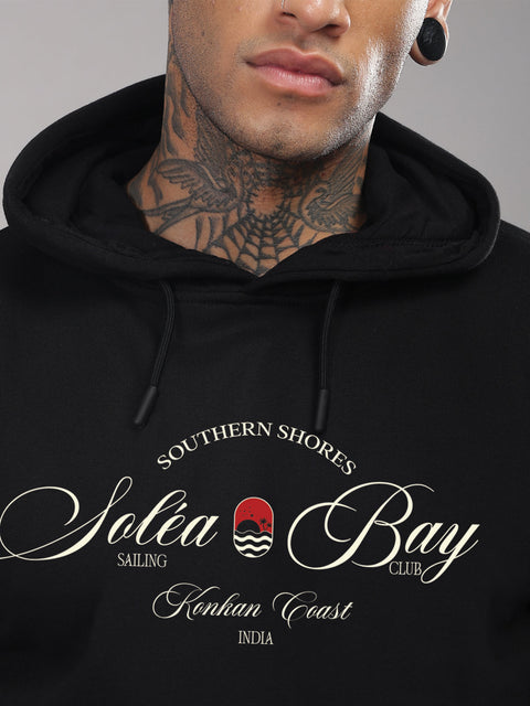 Adro Southern Shores Solea Bay Hoodie for Men | 320 GSM Cotton-Poly Fleece | Soft Feel, Skin-Friendly Printed Graphic, Warm Casual Sweatshirt with Kangaroo Pocket & Drawstring Hood –
