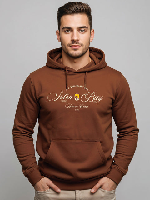 Adro Southern Shores Solea Bay Hoodie for Men | 320 GSM Cotton-Poly Fleece | Soft Feel, Skin-Friendly Printed Graphic, Warm Casual Sweatshirt with Kangaroo Pocket & Drawstring Hood –