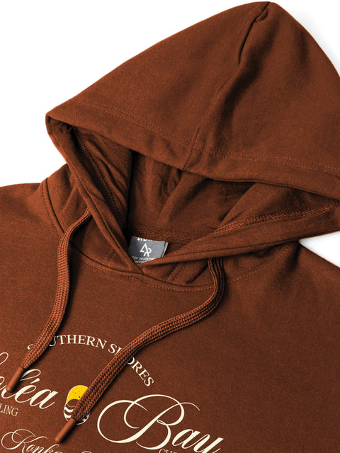 Adro Southern Shores Solea Bay Hoodie for Men | 320 GSM Cotton-Poly Fleece | Soft Feel, Skin-Friendly Printed Graphic, Warm Casual Sweatshirt with Kangaroo Pocket & Drawstring Hood –