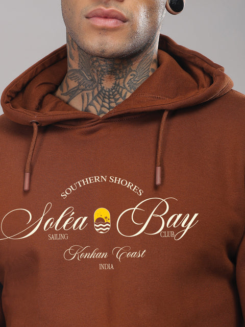 Adro Southern Shores Solea Bay Hoodie for Men | 320 GSM Cotton-Poly Fleece | Soft Feel, Skin-Friendly Printed Graphic, Warm Casual Sweatshirt with Kangaroo Pocket & Drawstring Hood –