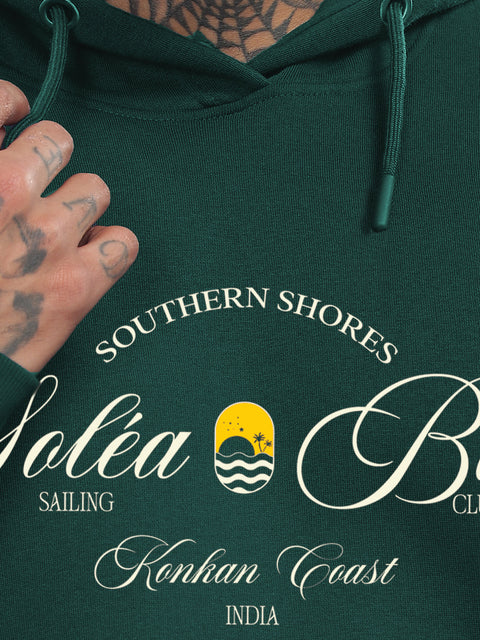 Adro Southern Shores Solea Bay Hoodie for Men | 320 GSM Cotton-Poly Fleece | Soft Feel, Skin-Friendly Printed Graphic, Warm Casual Sweatshirt with Kangaroo Pocket & Drawstring Hood –