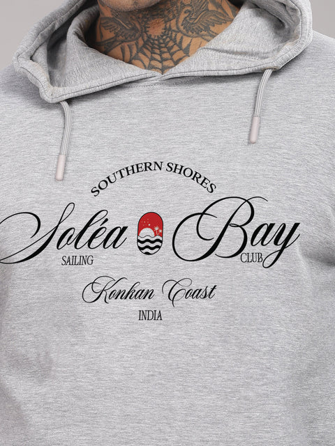 Adro Southern Shores Solea Bay Hoodie for Men | 320 GSM Cotton-Poly Fleece | Soft Feel, Skin-Friendly Printed Graphic, Warm Casual Sweatshirt with Kangaroo Pocket & Drawstring Hood –