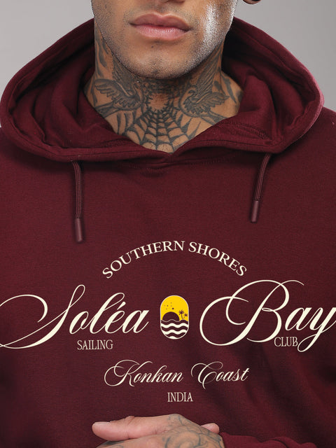 Adro Southern Shores Solea Bay Hoodie for Men | 320 GSM Cotton-Poly Fleece | Soft Feel, Skin-Friendly Printed Graphic, Warm Casual Sweatshirt with Kangaroo Pocket & Drawstring Hood –