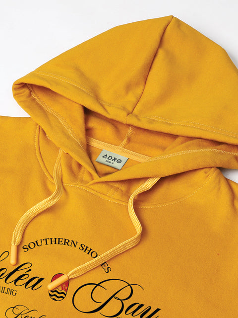 Adro Southern Shores Solea Bay Hoodie for Men | 320 GSM Cotton-Poly Fleece | Soft Feel, Skin-Friendly Printed Graphic, Warm Casual Sweatshirt with Kangaroo Pocket & Drawstring Hood –