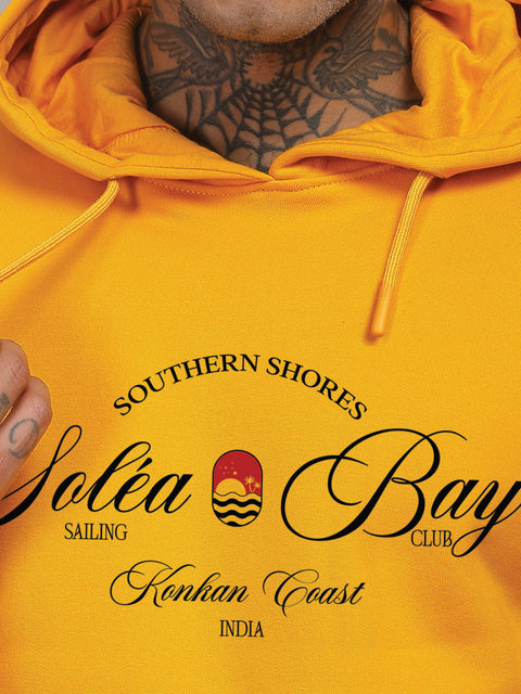 Adro Southern Shores Solea Bay Hoodie for Men | 320 GSM Cotton-Poly Fleece | Soft Feel, Skin-Friendly Printed Graphic, Warm Casual Sweatshirt with Kangaroo Pocket & Drawstring Hood –