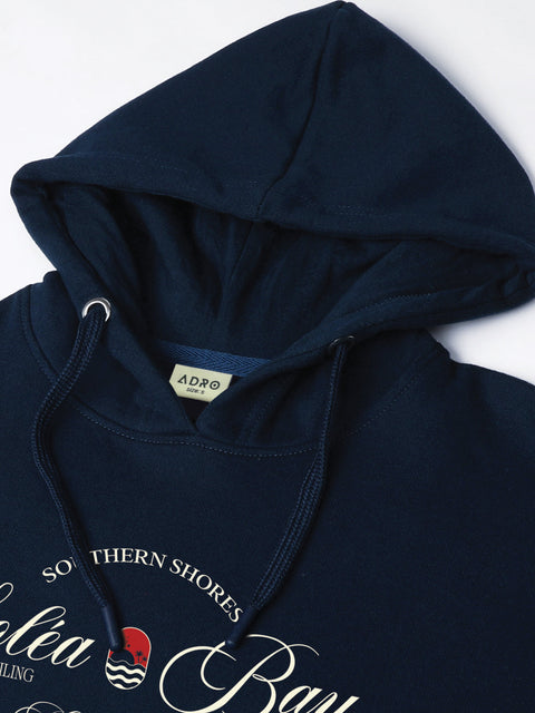 Adro Southern Shores Solea Bay Hoodie for Men | 320 GSM Cotton-Poly Fleece | Soft Feel, Skin-Friendly Printed Graphic, Warm Casual Sweatshirt with Kangaroo Pocket & Drawstring Hood –