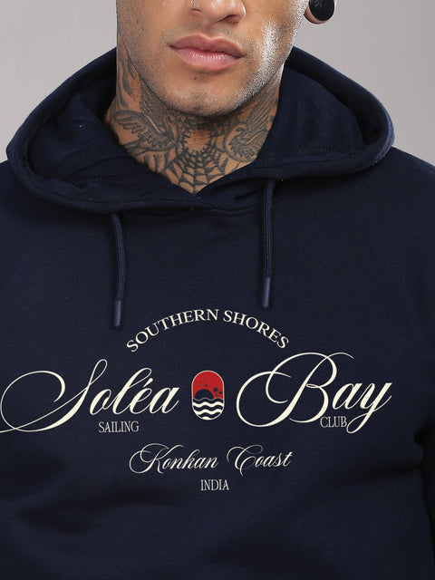Adro Southern Shores Solea Bay Hoodie for Men | 320 GSM Cotton-Poly Fleece | Soft Feel, Skin-Friendly Printed Graphic, Warm Casual Sweatshirt with Kangaroo Pocket & Drawstring Hood –