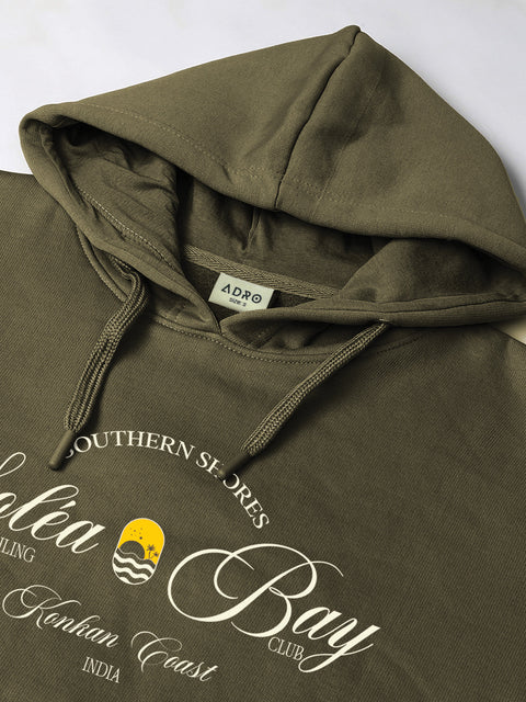 Adro Southern Shores Solea Bay Hoodie for Men | 320 GSM Cotton-Poly Fleece | Soft Feel, Skin-Friendly Printed Graphic, Warm Casual Sweatshirt with Kangaroo Pocket & Drawstring Hood –
