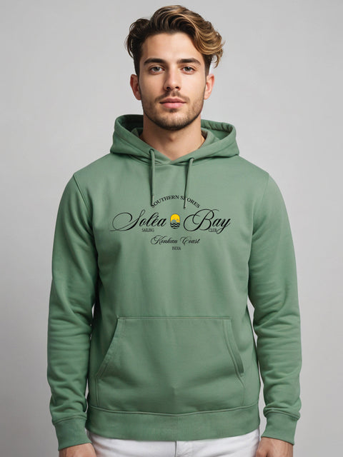 Adro Southern Shores Solea Bay Hoodie for Men | 320 GSM Cotton-Poly Fleece | Soft Feel, Skin-Friendly Printed Graphic, Warm Casual Sweatshirt with Kangaroo Pocket & Drawstring Hood –