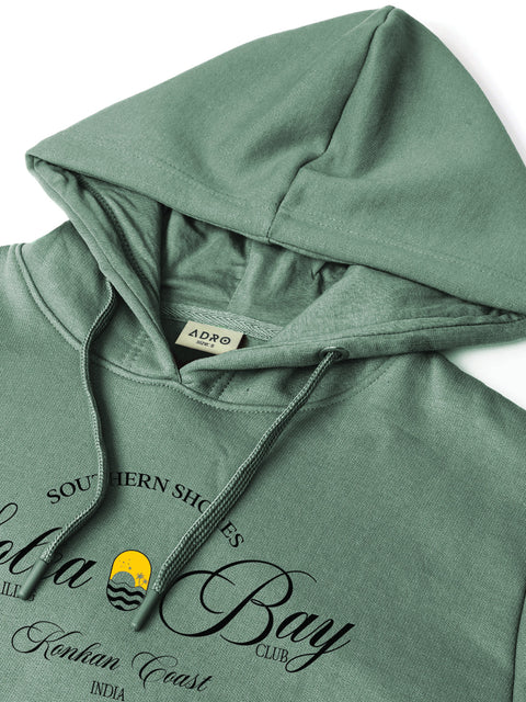 Adro Southern Shores Solea Bay Hoodie for Men | 320 GSM Cotton-Poly Fleece | Soft Feel, Skin-Friendly Printed Graphic, Warm Casual Sweatshirt with Kangaroo Pocket & Drawstring Hood –