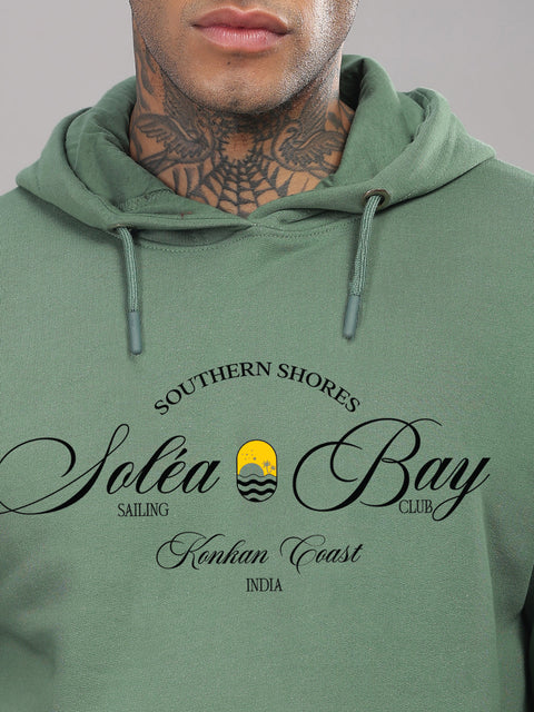 Adro Southern Shores Solea Bay Hoodie for Men | 320 GSM Cotton-Poly Fleece | Soft Feel, Skin-Friendly Printed Graphic, Warm Casual Sweatshirt with Kangaroo Pocket & Drawstring Hood –