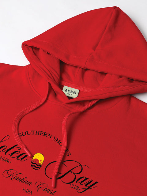Adro Southern Shores Solea Bay Hoodie for Men | 320 GSM Cotton-Poly Fleece | Soft Feel, Skin-Friendly Printed Graphic, Warm Casual Sweatshirt with Kangaroo Pocket & Drawstring Hood –