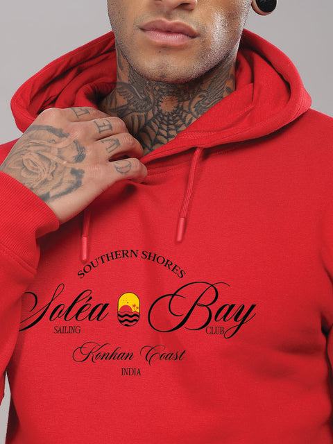 Adro Southern Shores Solea Bay Hoodie for Men | 320 GSM Cotton-Poly Fleece | Soft Feel, Skin-Friendly Printed Graphic, Warm Casual Sweatshirt with Kangaroo Pocket & Drawstring Hood –